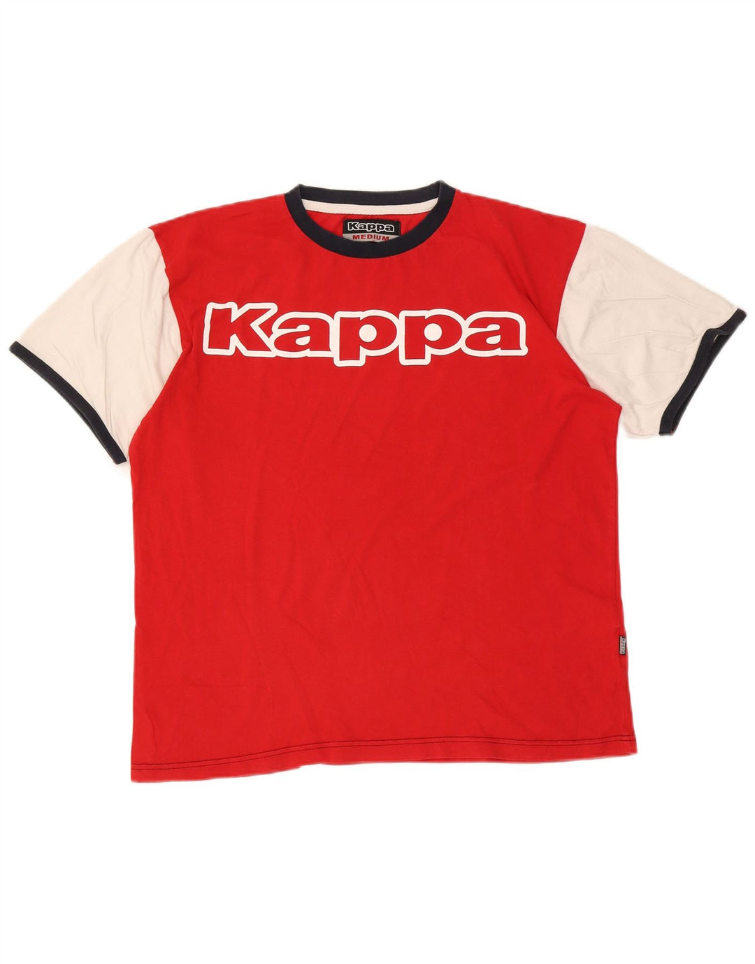 Kappa Hombre Camiseta Gráfica Top Medium Rojo Colorblock Algodón