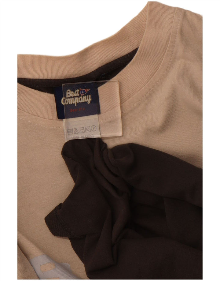 BEST COMPANY Top gráfico para hombre de manga larga de algodón con bloques de color gris medio