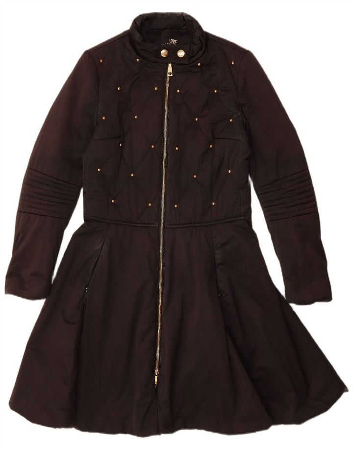 Abrigo Moschino para mujer UK 8 Small Poliéster negro