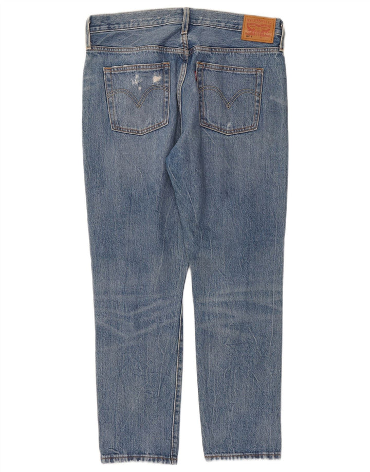 Levi's Mujer 501 Vaqueros Rectos Desgastados W29 L28 Algodón Azul