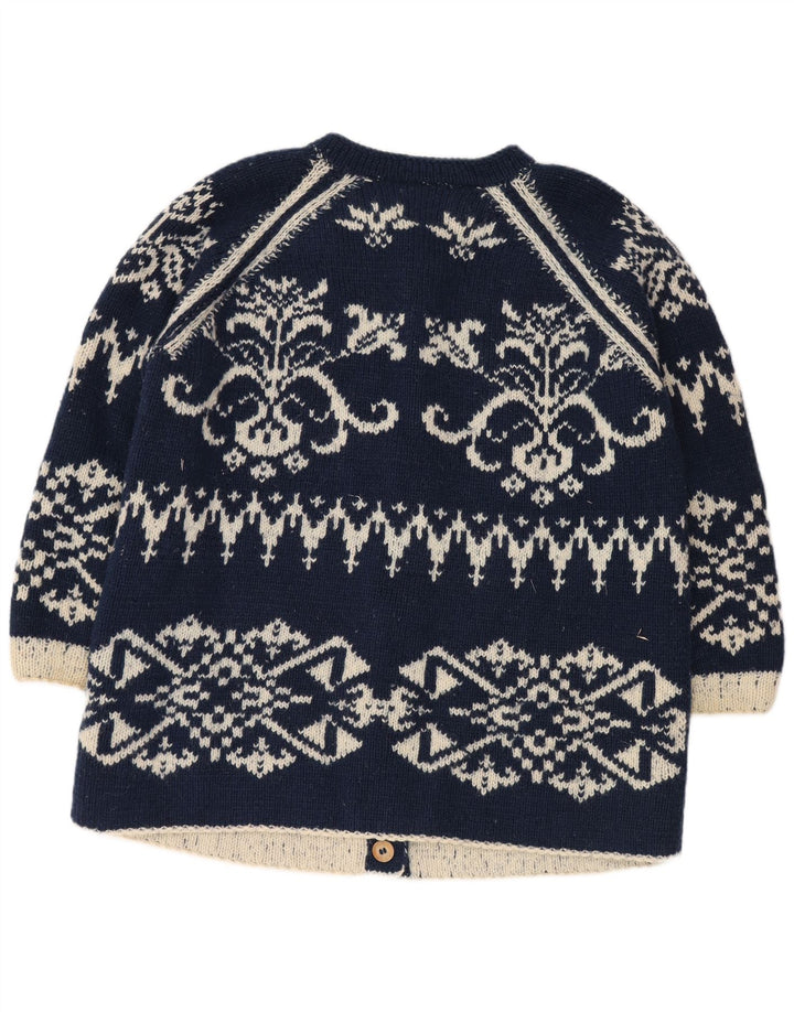 Vintage mujeres oversize longline cardigan suéter Reino Unido 18 XL azul marino