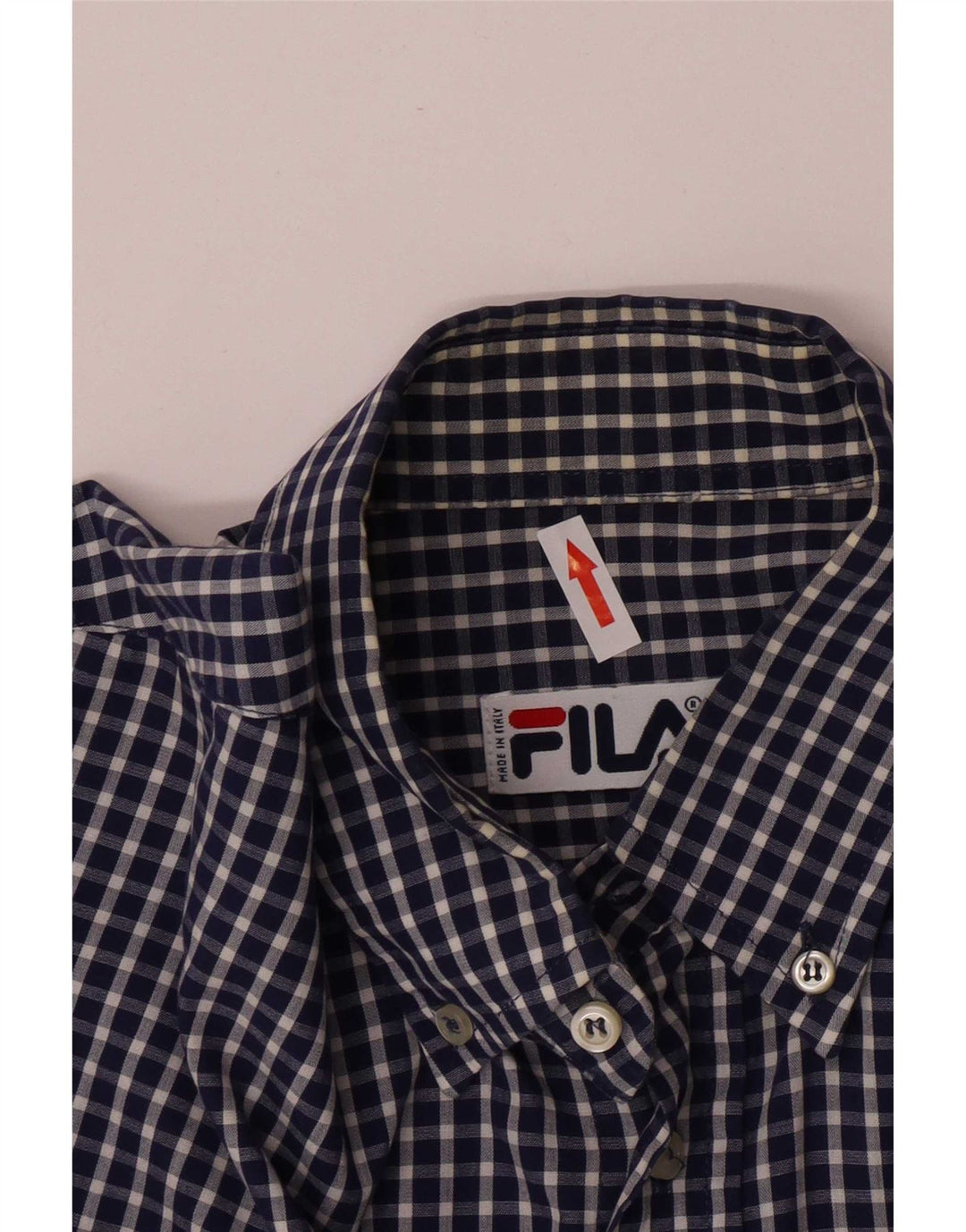 Fila Camisa de corte regular para hombre de algodón a cuadros en azul marino mediano