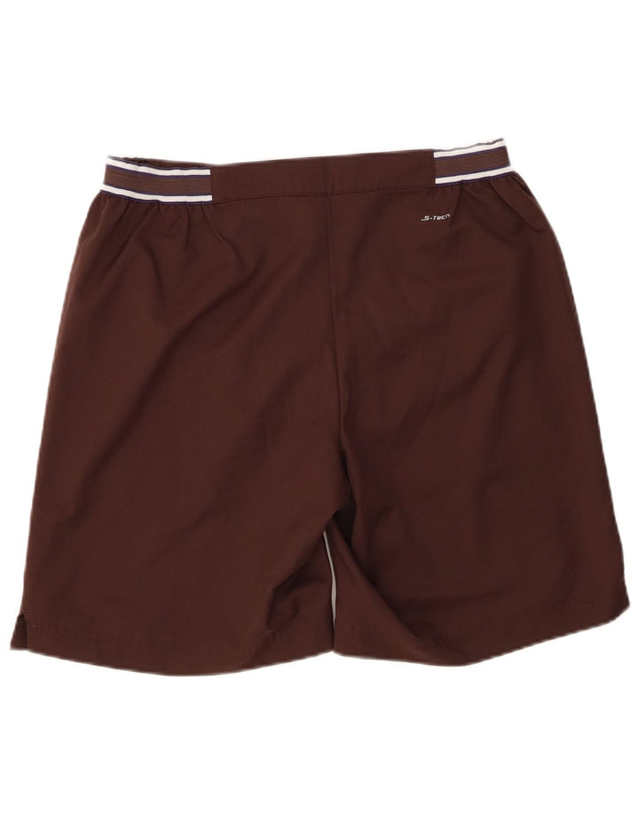 Sergio Tacchini Pantalones cortos casuales para hombre mediano W32 poliéster marrón