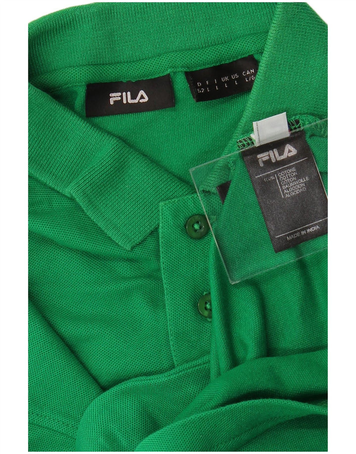 FILA Polo para hombre de algodón verde grande