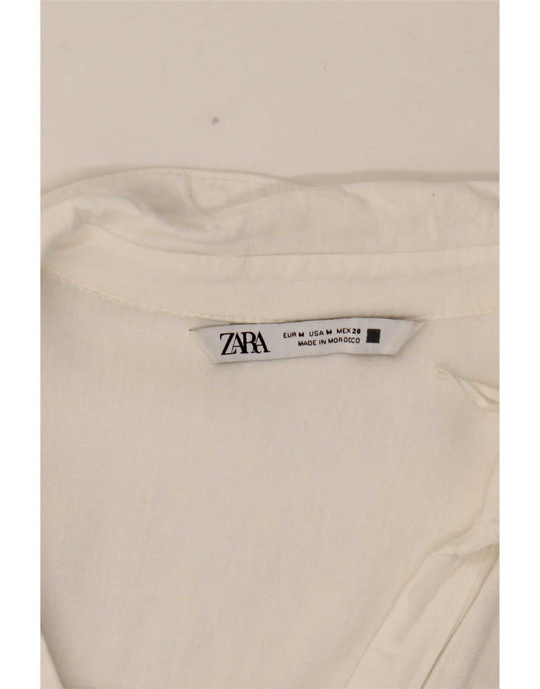 Zara Mujer Camisa Extragrande UK 44 Mediano Blanco