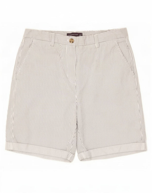 Marks & Spencer Pantalones cortos chinos para mujer UK 12 Medium W30 Algodón blanco a rayas
