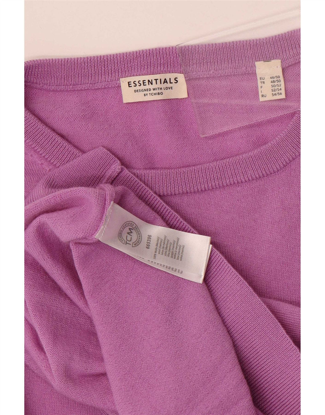 Essentials Jersey De Cuello Redondo Para Hombre EU 48/50 Lana Merino Púrpura Mediana