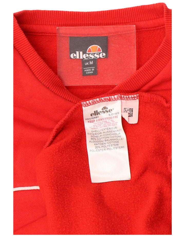 Ellesse Hombre Sudadera Gráfica Jumper Medium Rojo Algodón Deportes