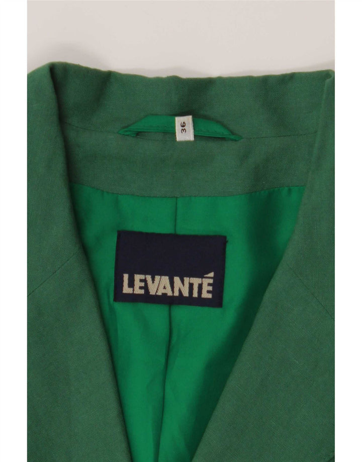 Levante Chaqueta Blazer de 4 Botones para Mujer EU 36 Small Verde Poliéster