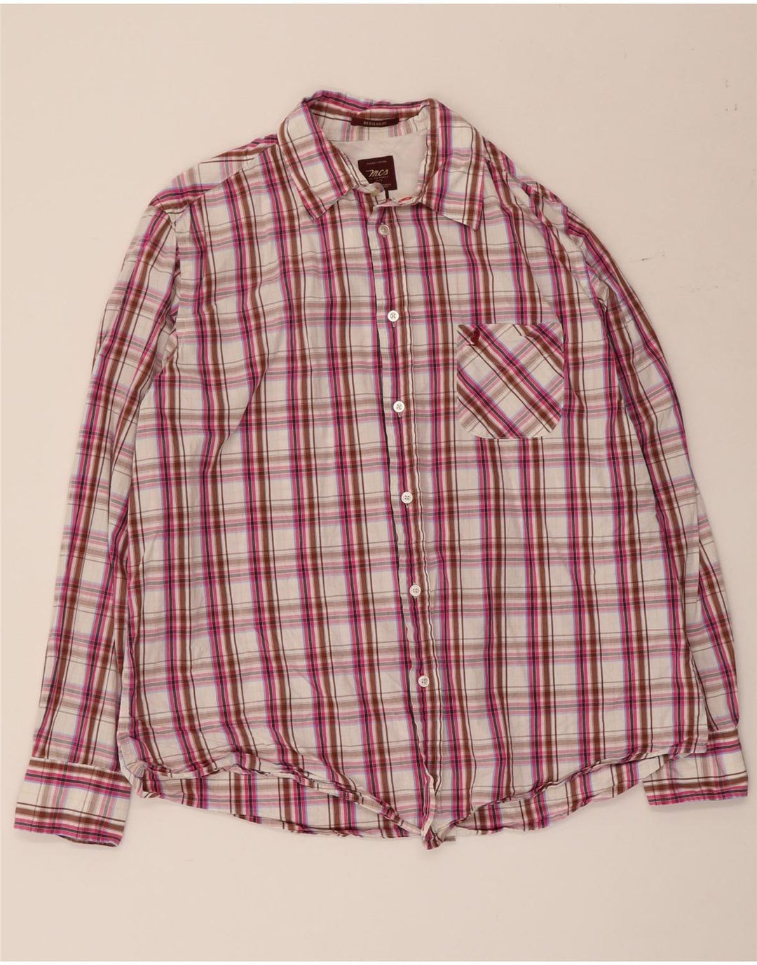 MARLBORO CLASSICS Camisa Hombre Regular Fit XL Algodón Cuadros Multicolor