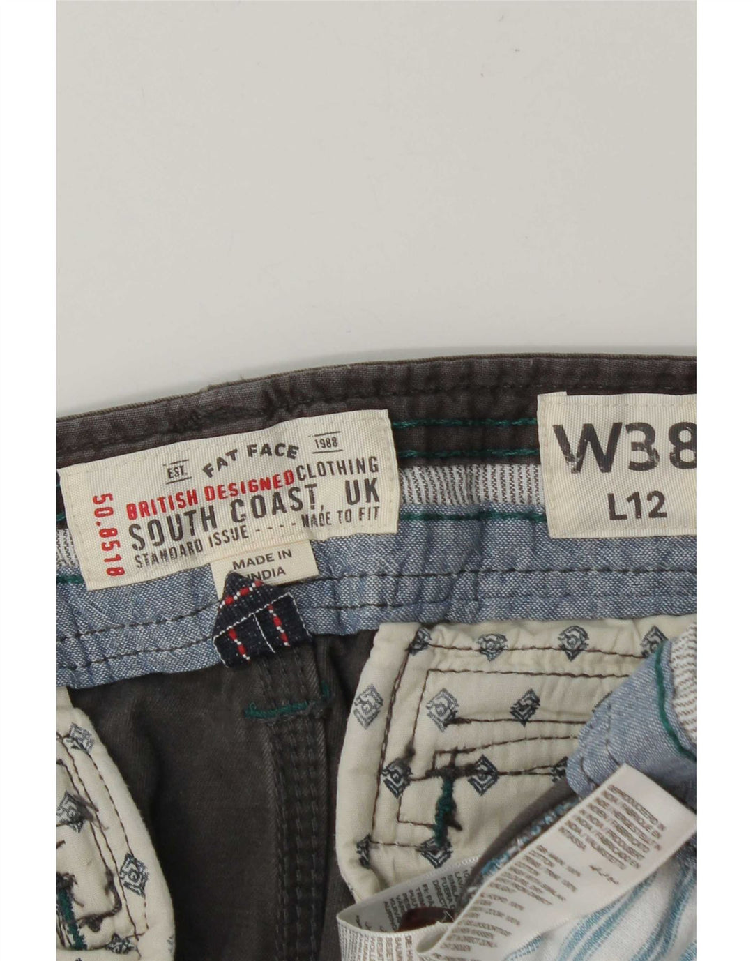 Pantalones cortos cargo para hombre Fat Face W38 XL Algodón gris