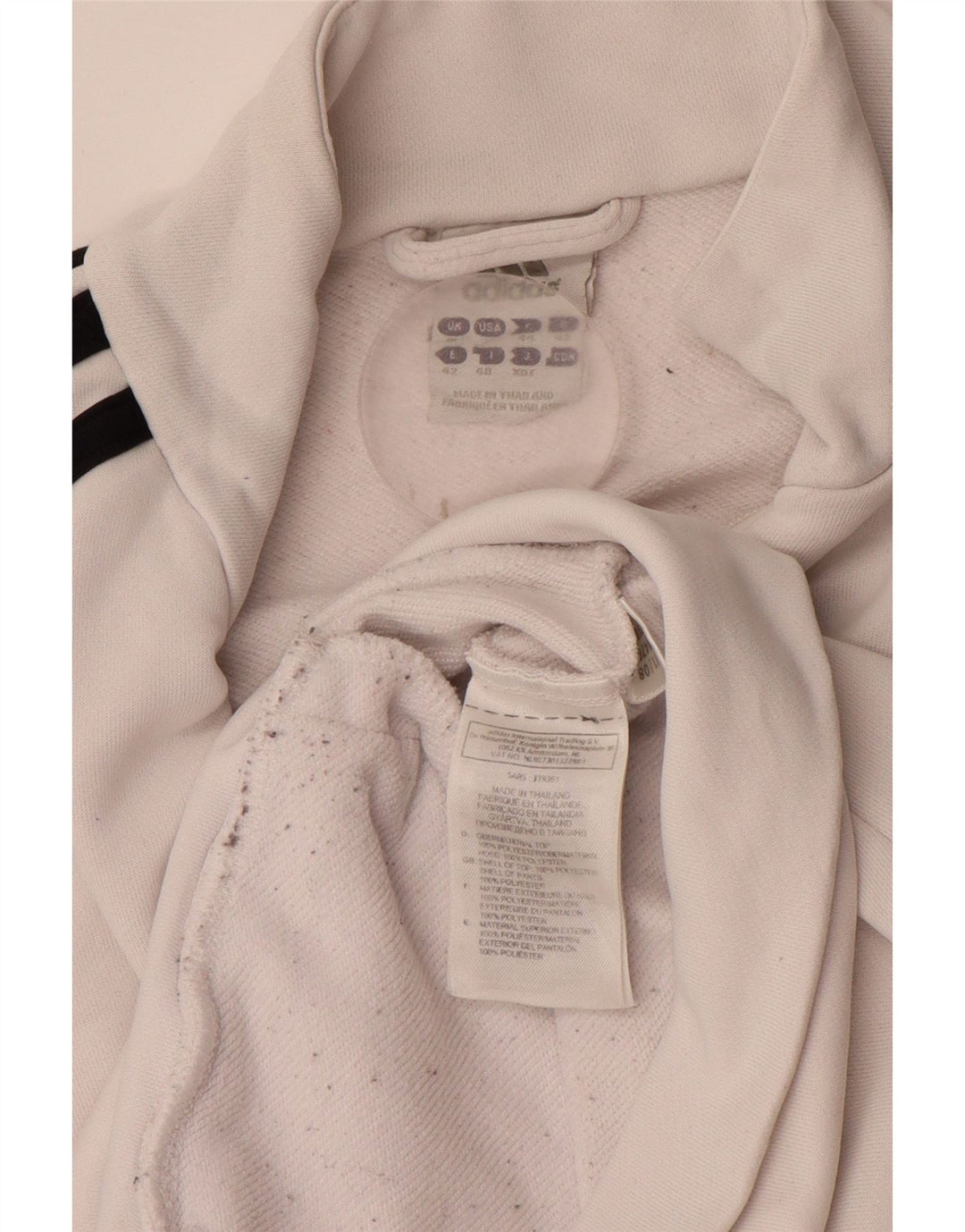 ADIDAS Chaqueta de chándal para mujer UK 40 Grande Poliéster blanco