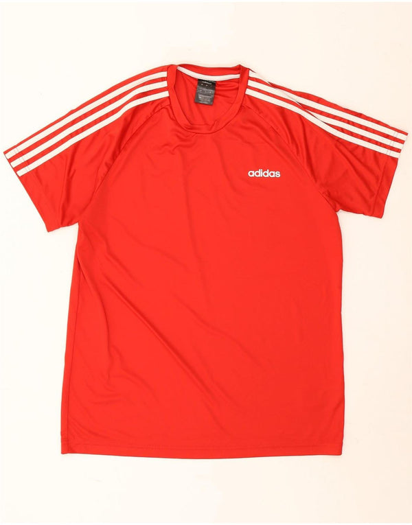 Adidas Mens Climalite Camiseta Top Grande Poliéster Rojo