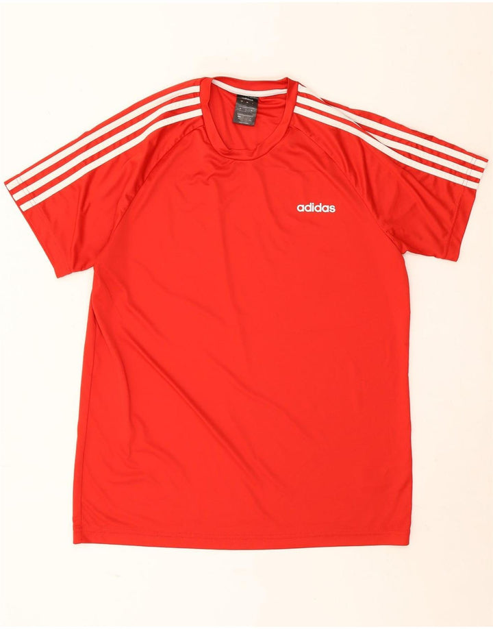 Adidas Mens Climalite Camiseta Top Grande Poliéster Rojo