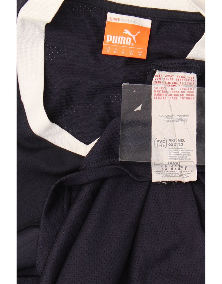 PUMA Camiseta gráfica para hombre Top Medium Azul marino Colorblock Poliéster