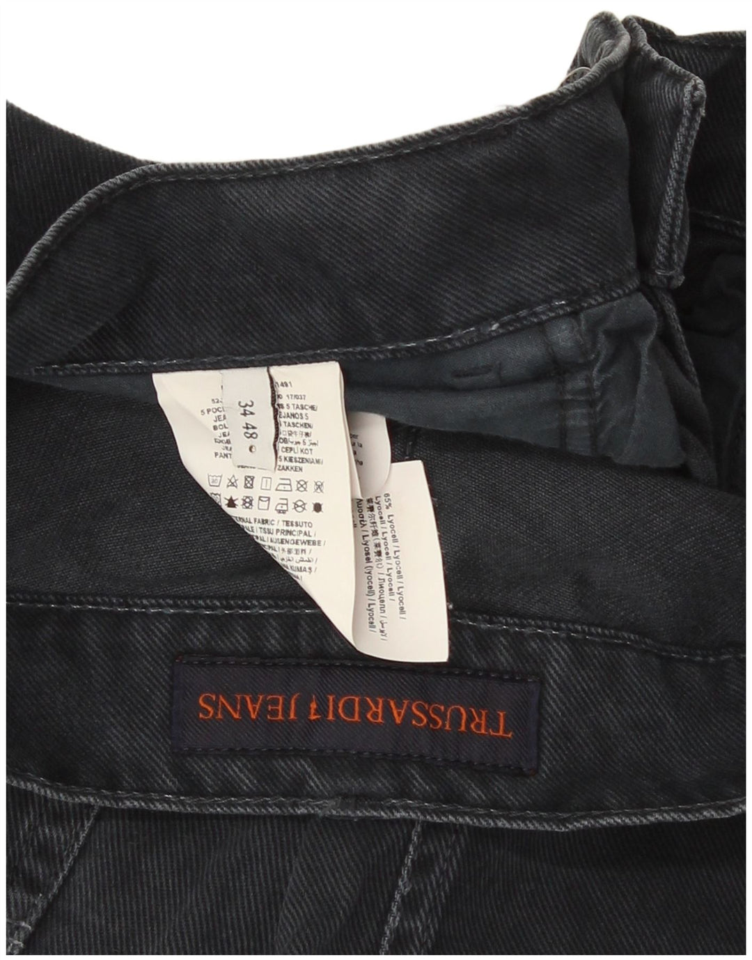 Vaqueros Trussardi Hombre Rectos IT 48 Medium W34 L30 Negro Algodón