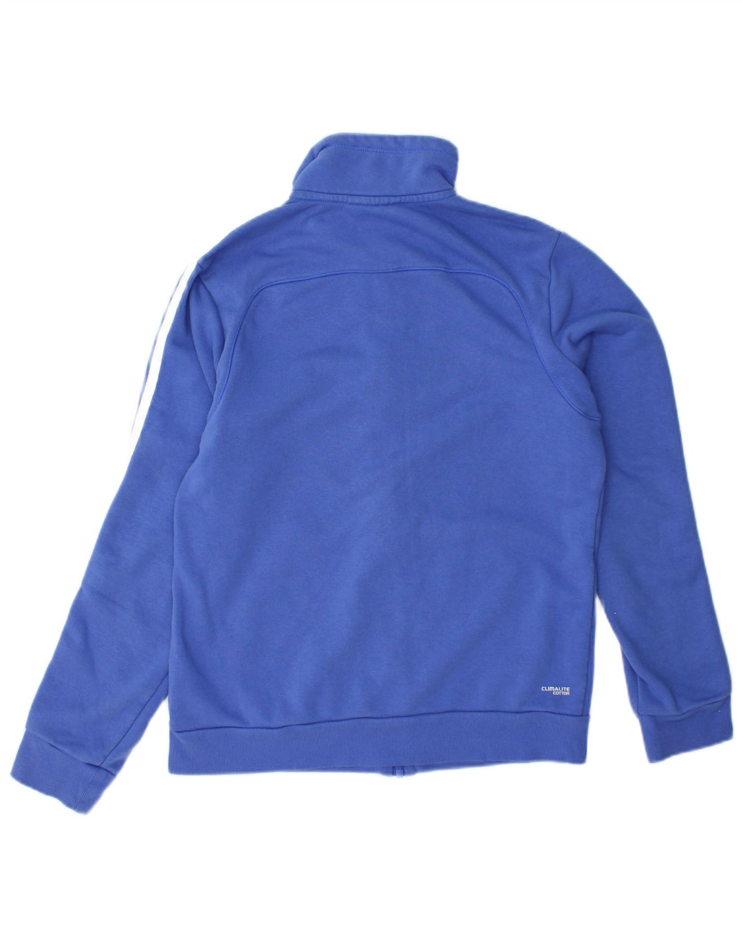 ADIDAS Mujer Climalite Chándal Top Chaqueta Reino Unido 12/14 Algodón Azul Medio