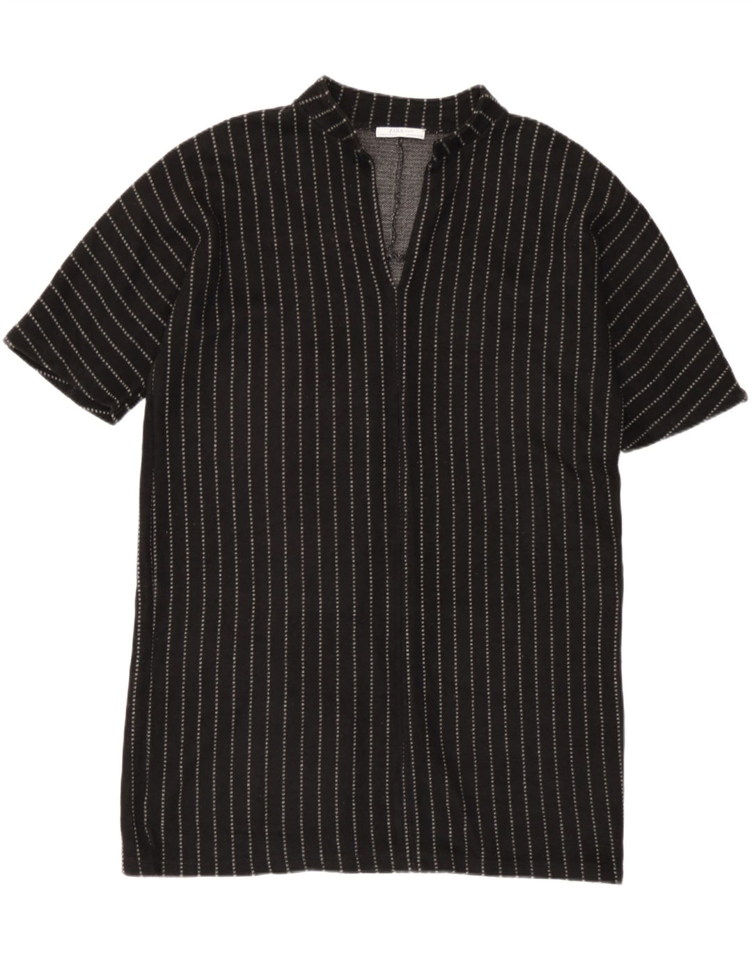 Zara Vestido recto extragrande para mujer UK 44 Acrílico a rayas negras medianas