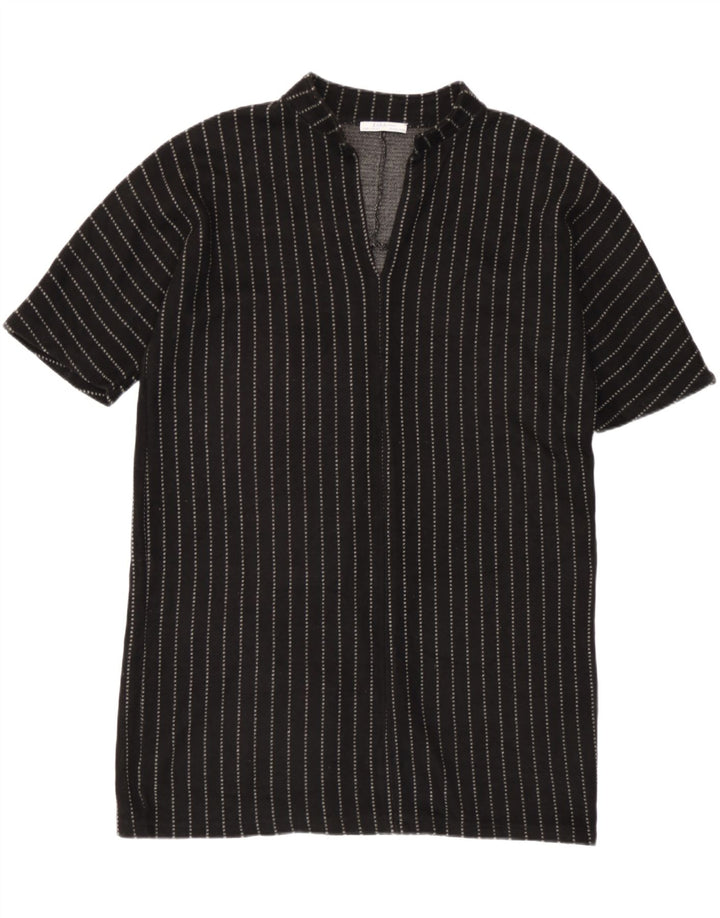 Zara Vestido recto extragrande para mujer UK 44 Acrílico a rayas negras medianas