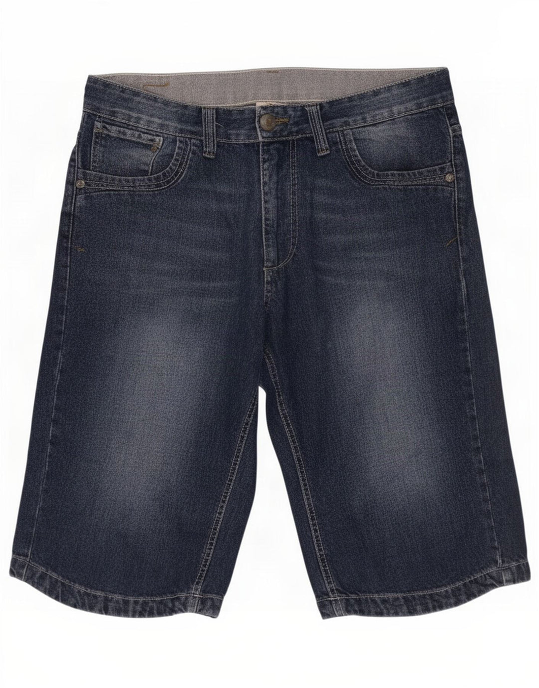 Zara Pantalones cortos de mezclilla para hombre EU 42 Large W32 Azul marino