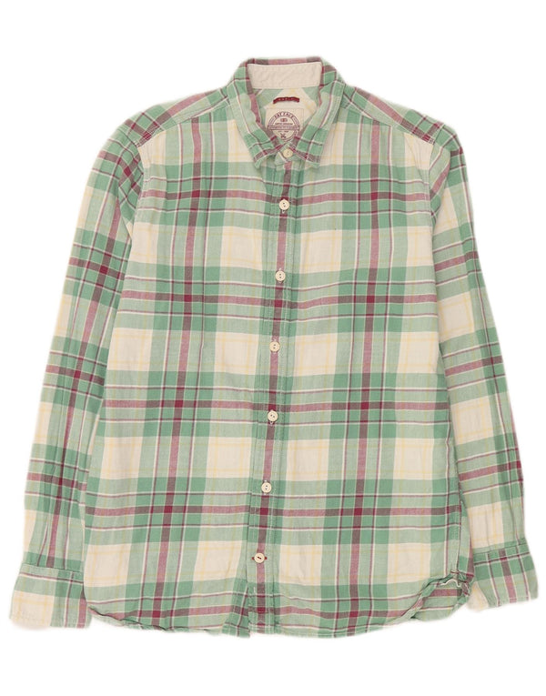 Camisa de franela para hombre de Fat Face Algodón a cuadros verdes pequeños