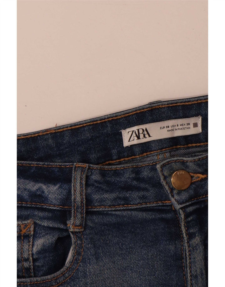 Zara Jeans Acampanados Para Mujer EU 38 Small W28 L34 Algodón Azul
