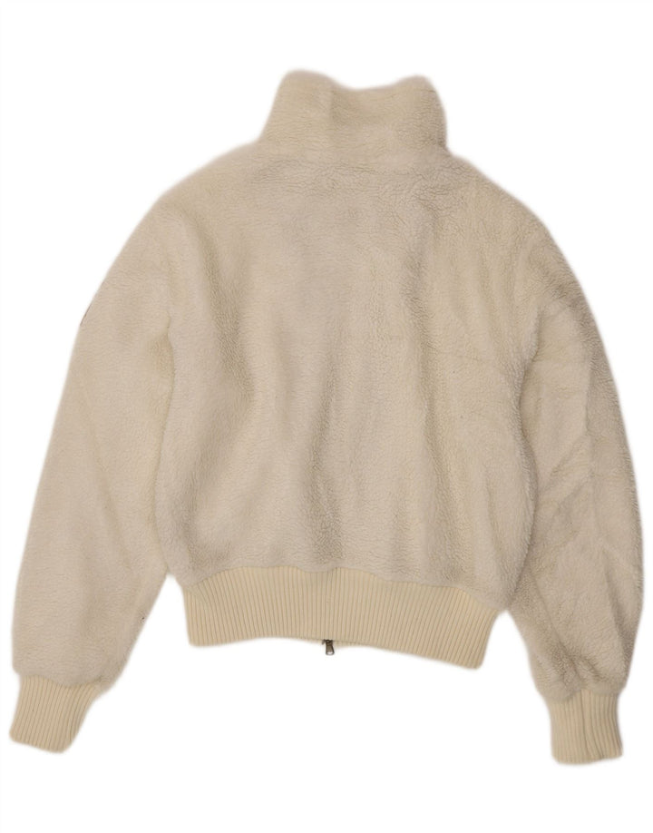 CANADIENS Chaqueta polar para mujer IT 46 Grande Poliéster blanco roto