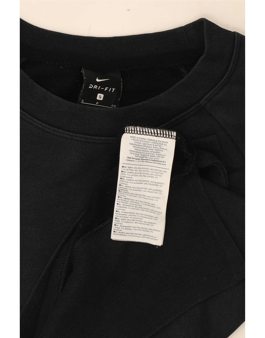 Nike Mujer Oversize Crop Graphic Sudadera Jumper UK 10 Small Negro