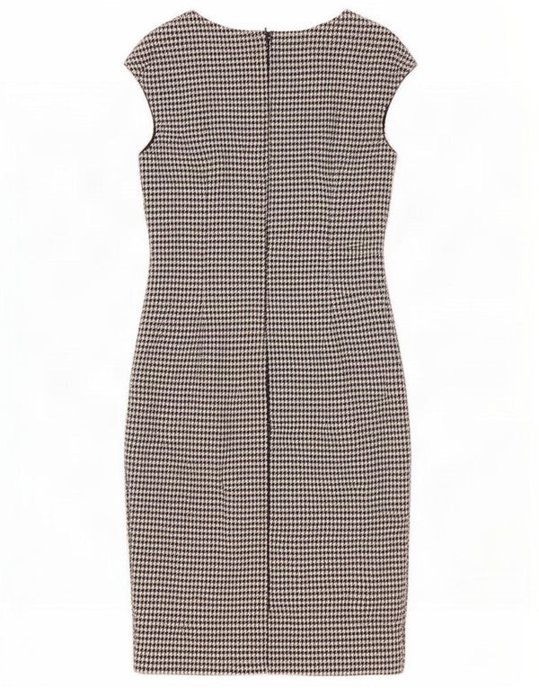 Zara Vestido tubo sin mangas para mujer UK 40 Small Poliéster de pata de gallo negro