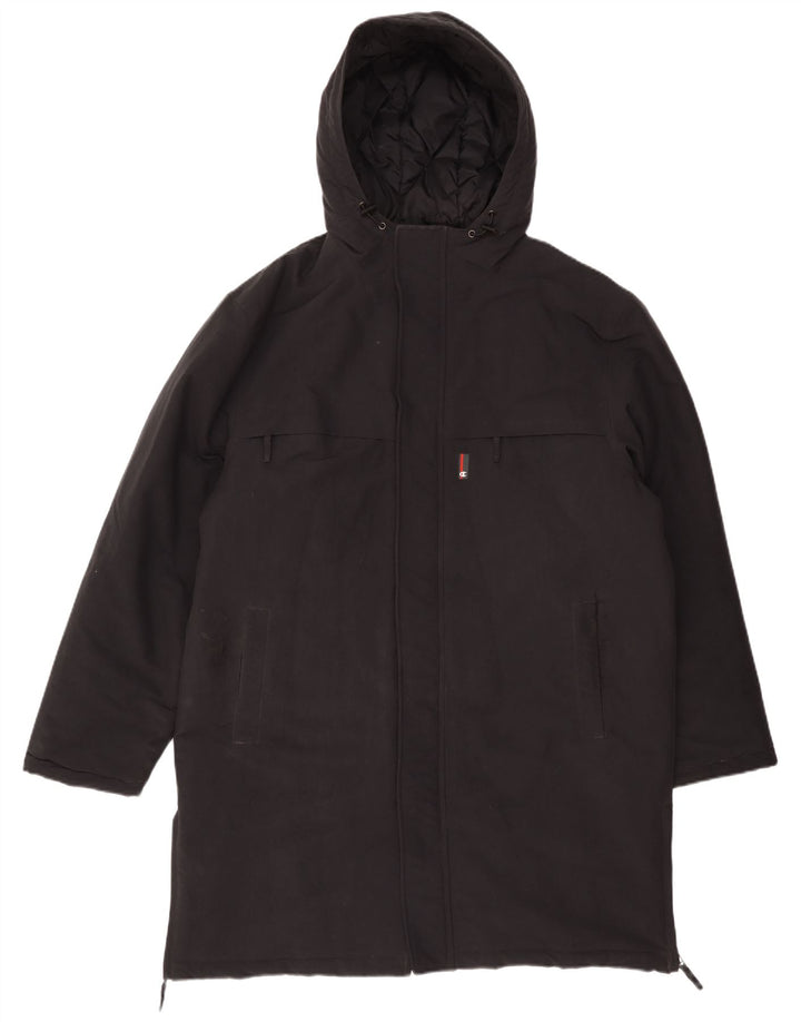 Champion Abrigo acolchado con capucha para hombre UK 40 Large Poliamida negra