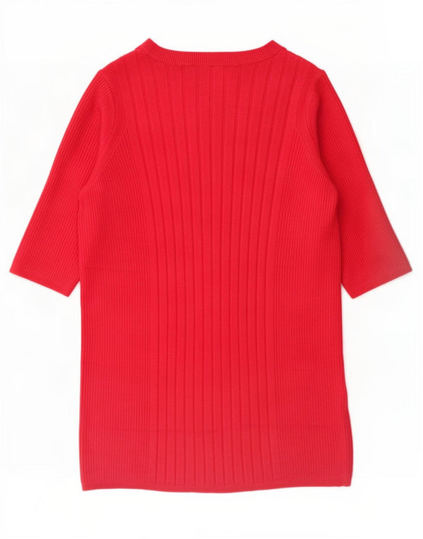 Marks & Spencer Suéter tipo jersey con cuello barco y manga 1/2 para mujer UK 40 Small Pink