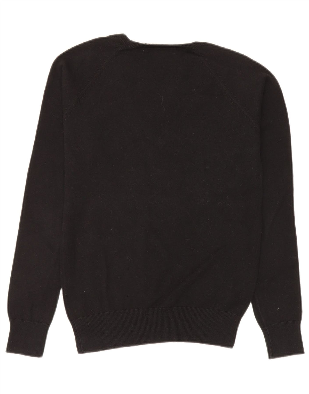 Zara - Jersey con cuello en V para mujer, talla 40, talla mediana, algodón negro