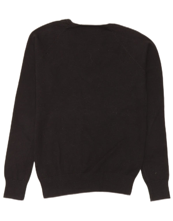 Zara - Jersey con cuello en V para mujer, talla 40, talla mediana, algodón negro