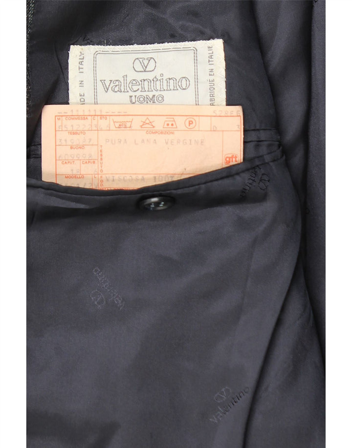 Valentino Chaqueta tipo blazer de 2 botones para hombre IT 46 Small Azul marino a rayas