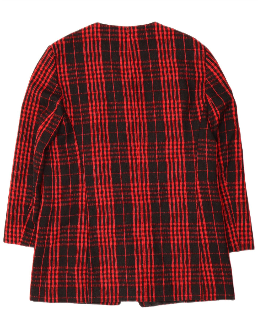 Gerry Weber Chaqueta tipo blazer de 7 botones para mujer Reino Unido 12 Lana a cuadros roja mediana