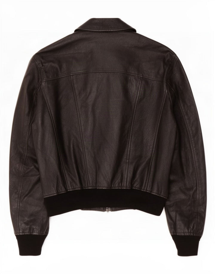 Vintage hombres chaqueta de cuero Reino Unido 38 medio negro