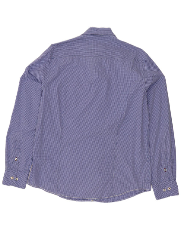 Napapijri Camisa con gráfico geográfico para hombre XL Algodón a cuadros azul