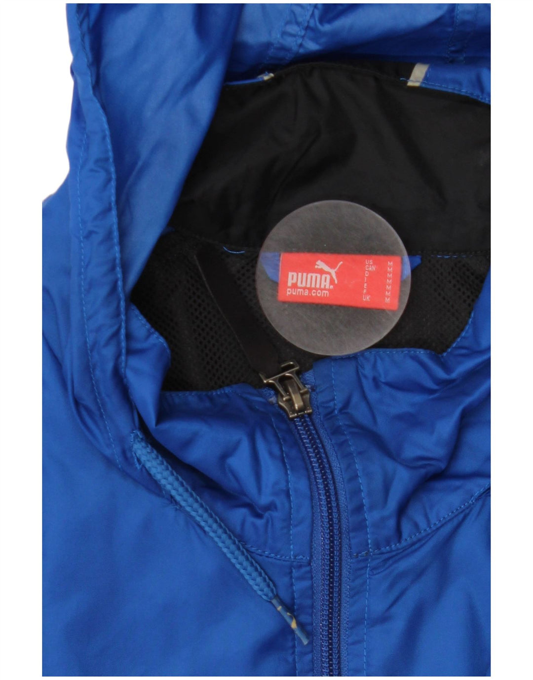 PUMA Chaqueta impermeable con capucha para hombre UK 38 Azul medio Colorblock