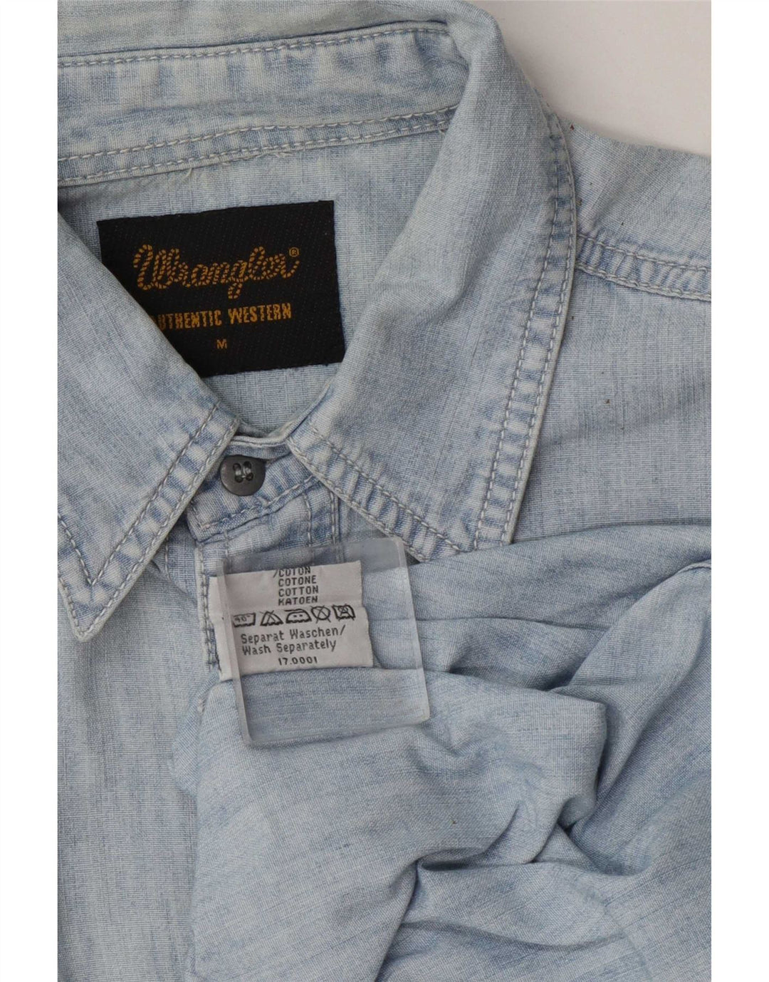 Camisa Vaquera Wrangler Hombre Algodón Azul Medio