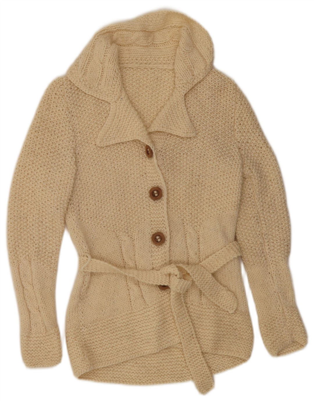 Vintage mujer Cardigan suéter Reino Unido 12 medio apagado blanco