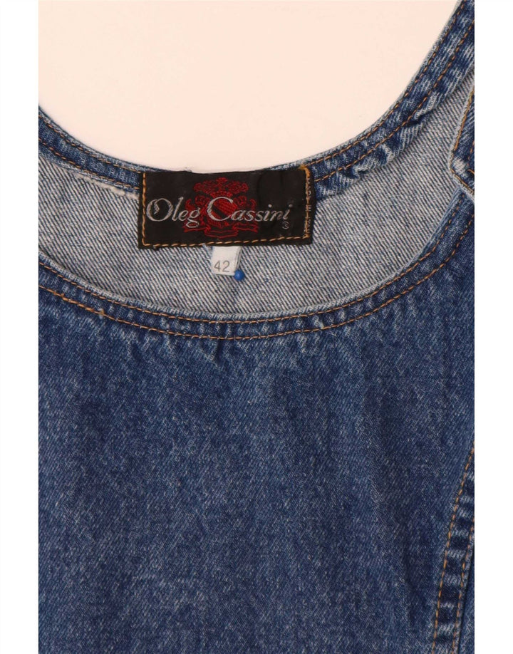 Oleg Cassini Vestido vaquero sin mangas para mujer IT 42 Azul medio