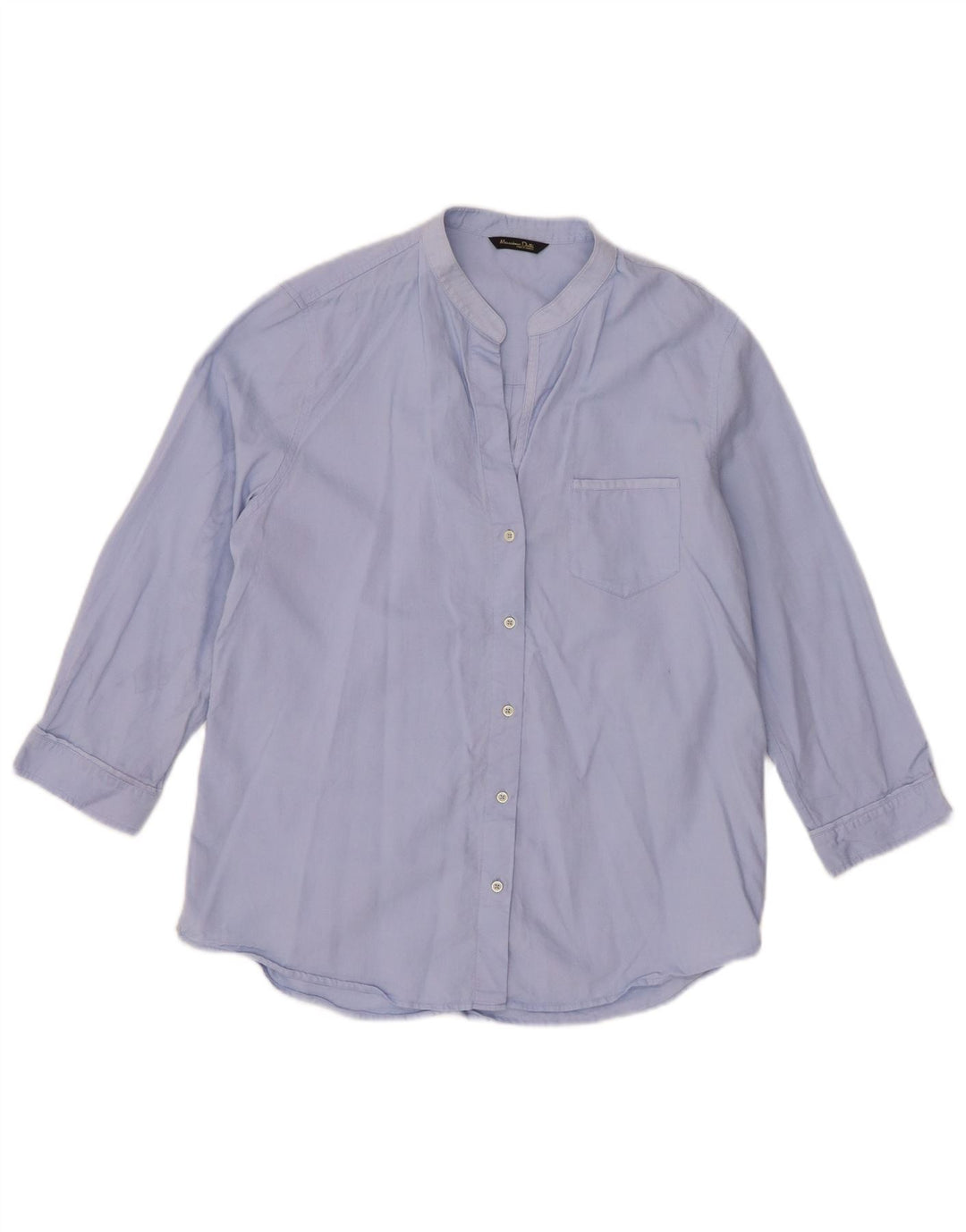 Massimo Dutti Camisa Manga 3/4 Mujer EU 40 Azul Medio