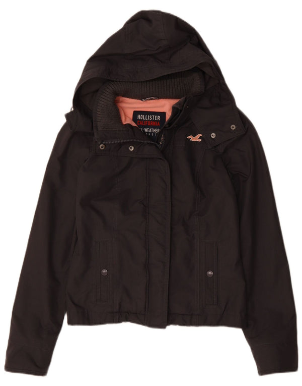 Chaqueta cortavientos con capucha Hollister para mujer UK 6 XS Poliéster gris