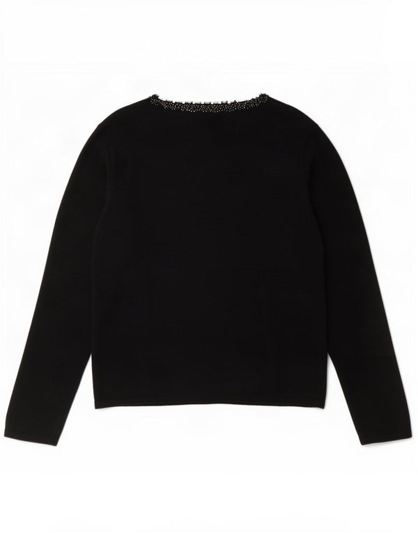 Marks & Spencer Jersey con Cuello en V para Mujer UK 46 Large Viscosa Negra