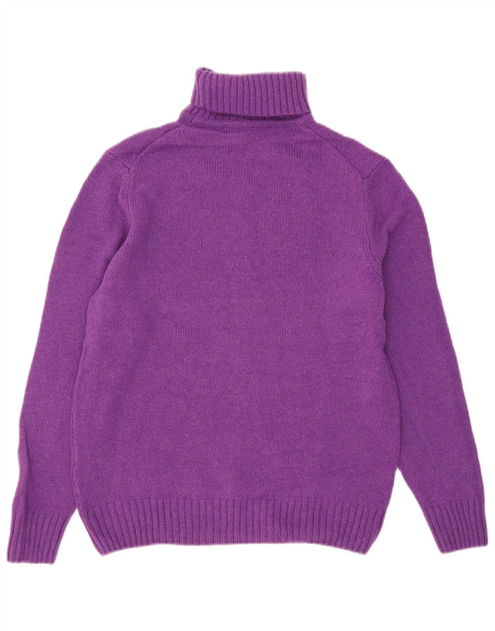 Zara Mujeres Roll Neck Jumper Sweater UK 44 Mediano Lana Púrpura