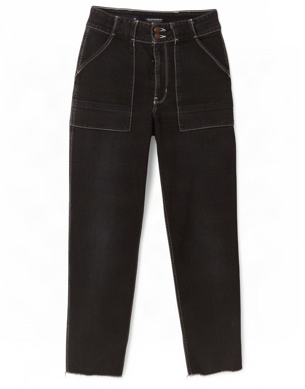 Hollister Jeans Mom Rectos para Mujer US 5 Medium W27 L27 Negro