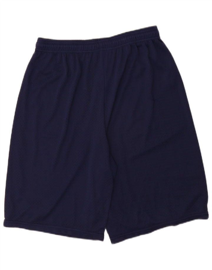 Champion Pantalones cortos deportivos para hombre, tamaño grande, poliéster azul marino