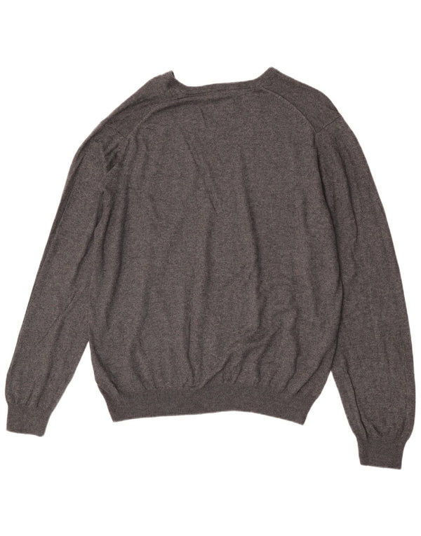 Marks & Spencer Jersey Regular Fit con Cuello en V para Hombre XL Algodón Gris