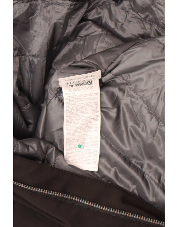 Brugi Chaqueta acolchada con capucha para hombre UK 40 Large Poliéster color negro
