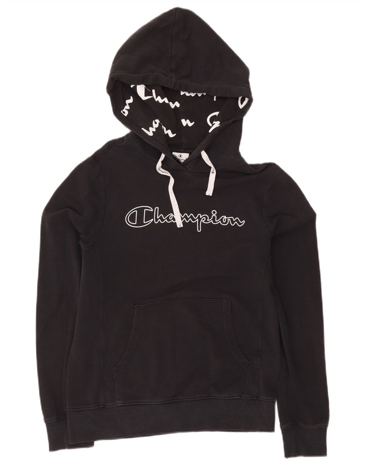 Champion Sudadera Con Capucha Gráfica Para Hombre Jersey Pequeño Negro